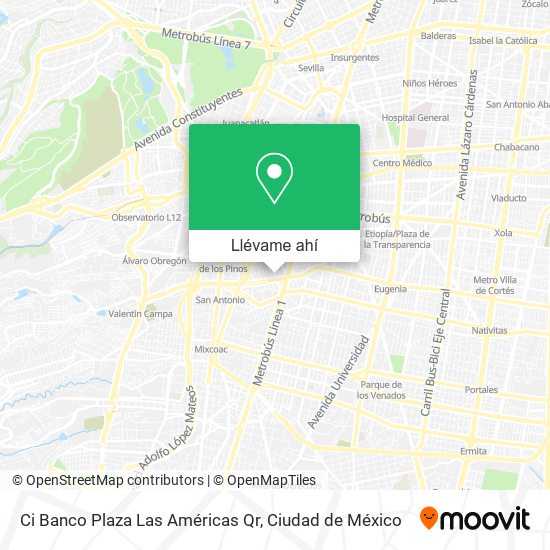 Mapa de Ci Banco Plaza Las Américas Qr