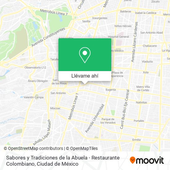 Mapa de Sabores y Tradiciones de la Abuela - Restaurante Colombiano