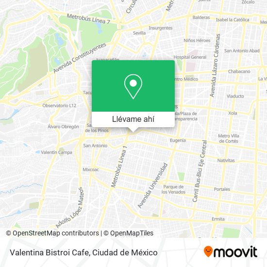 Mapa de Valentina Bistroi Cafe