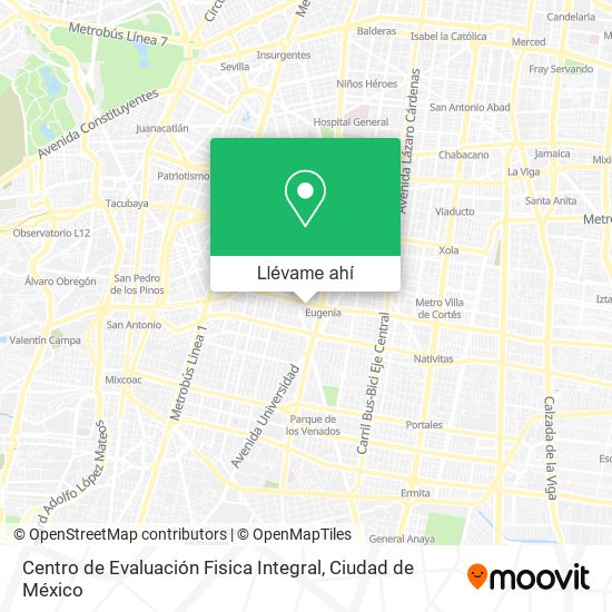 Mapa de Centro de Evaluación Fisica Integral