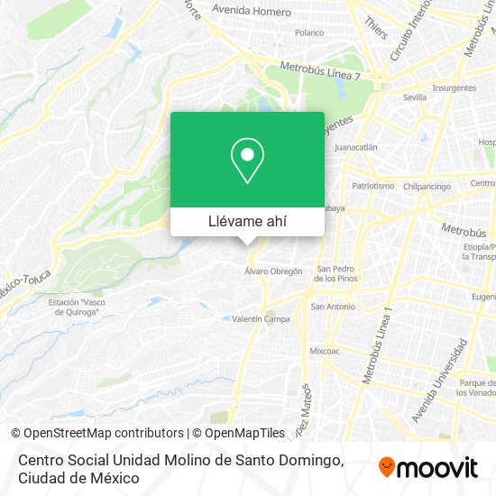 Mapa de Centro Social Unidad Molino de Santo Domingo