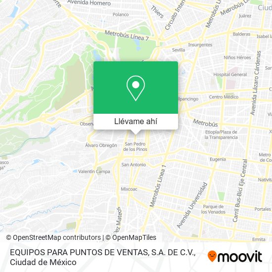 Mapa de EQUIPOS PARA PUNTOS DE VENTAS, S.A. DE C.V.