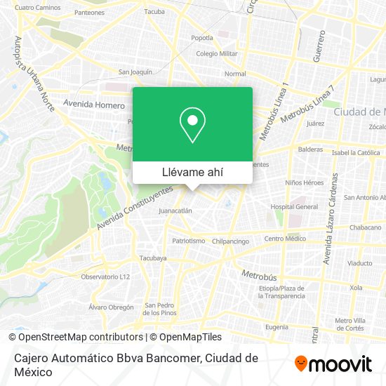 Mapa de Cajero Automático Bbva Bancomer