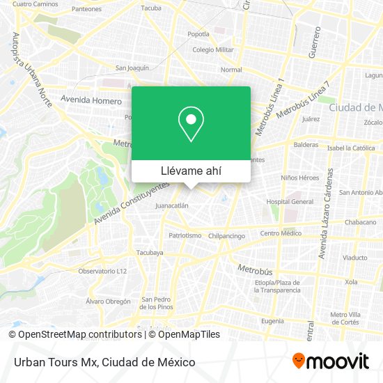 Mapa de Urban Tours Mx