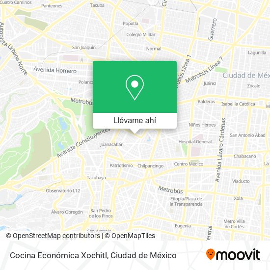Mapa de Cocina Económica Xochitl