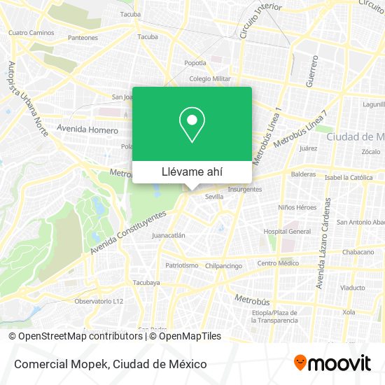 Mapa de Comercial Mopek