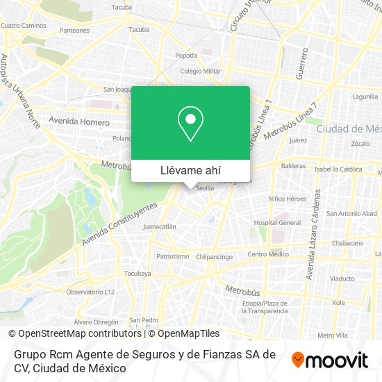 Mapa de Grupo Rcm Agente de Seguros y de Fianzas SA de CV
