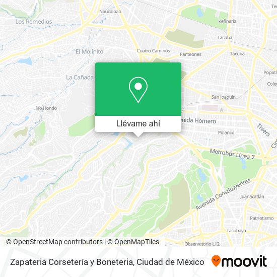 Mapa de Zapateria Corsetería y Boneteria