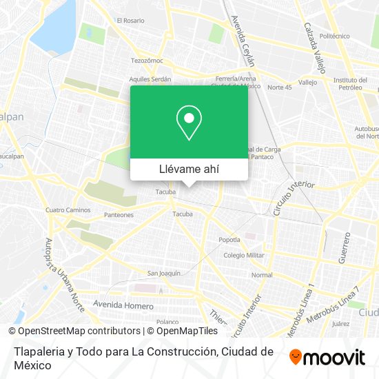 Mapa de Tlapaleria y Todo para La Construcción