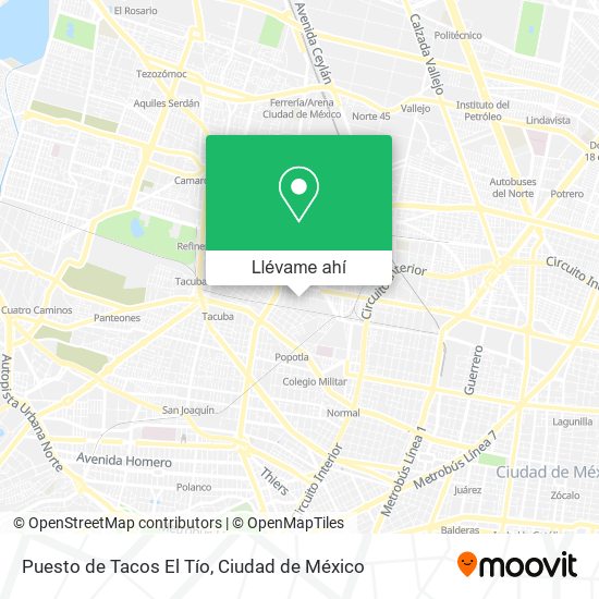 Mapa de Puesto de Tacos El Tío