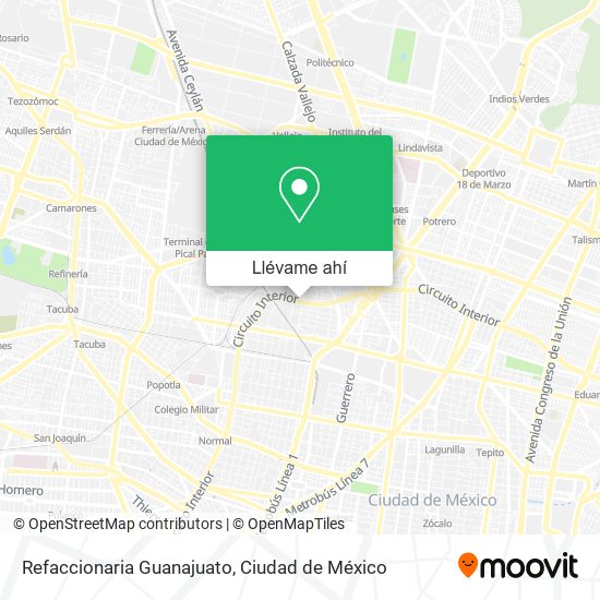 Mapa de Refaccionaria Guanajuato