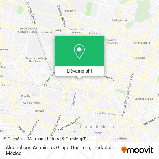 Mapa de Alcoholicos Anonimos Grupo Guerrero