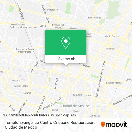 Mapa de Templo Evangélico Centro Cristiano Restauración