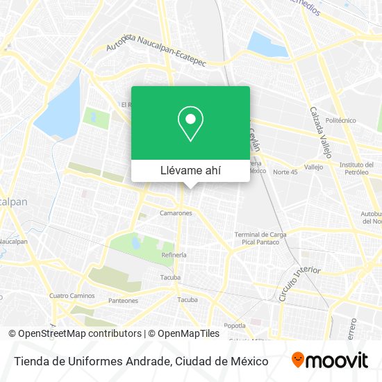 Mapa de Tienda de Uniformes Andrade