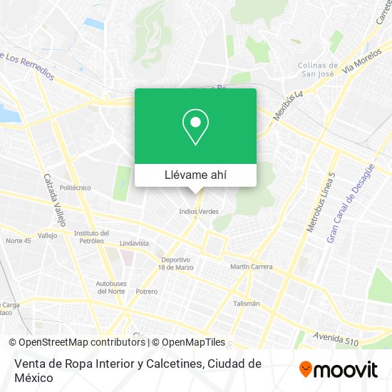 Mapa de Venta de Ropa Interior y Calcetines