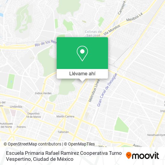 Mapa de Escuela Primaria Rafael Ramírez Cooperativa Turno Vespertino