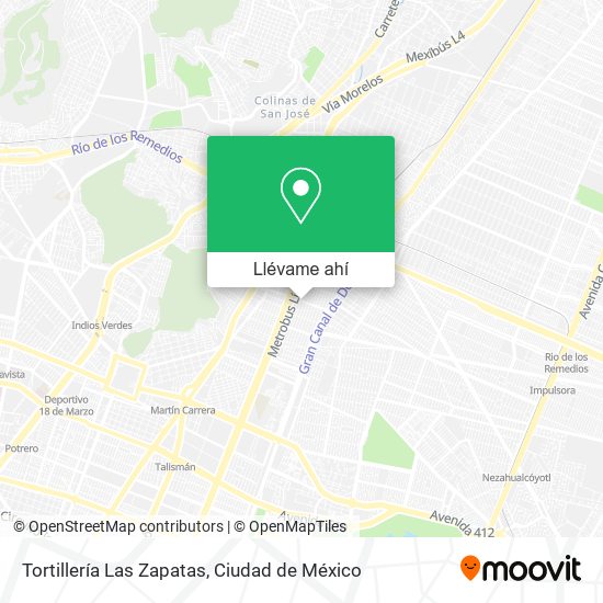 Mapa de Tortillería Las Zapatas