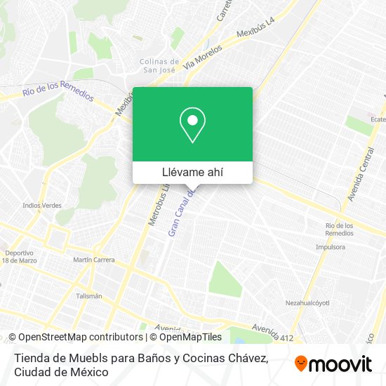 Mapa de Tienda de Muebls para Baños y Cocinas Chávez