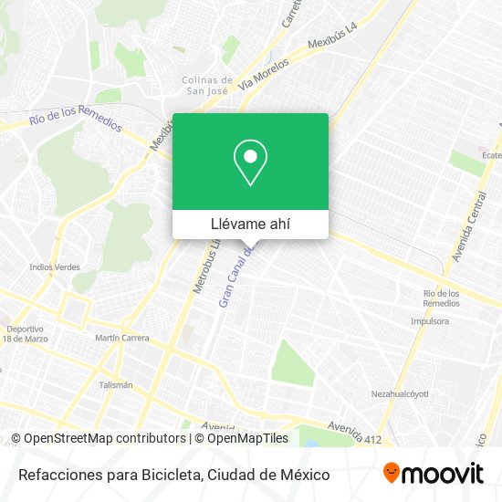 Mapa de Refacciones para Bicicleta