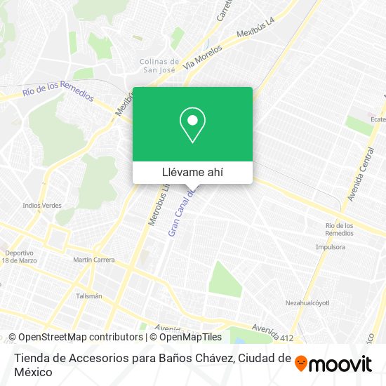 Mapa de Tienda de Accesorios para Baños Chávez