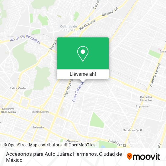Mapa de Accesorios para Auto Juárez Hermanos