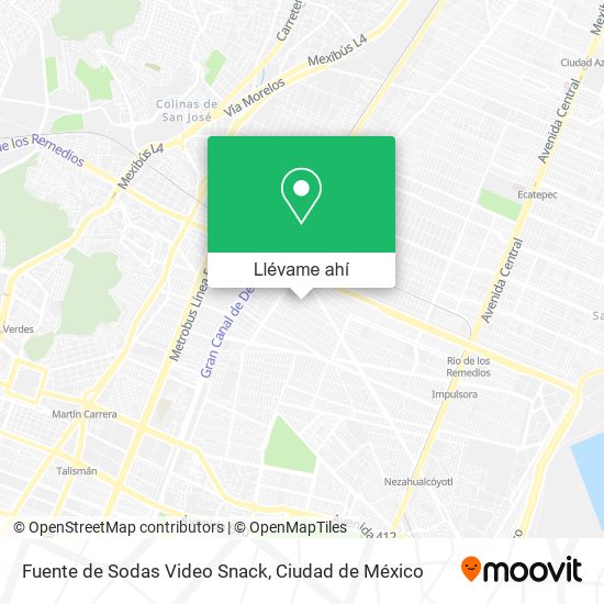 Mapa de Fuente de Sodas Video Snack