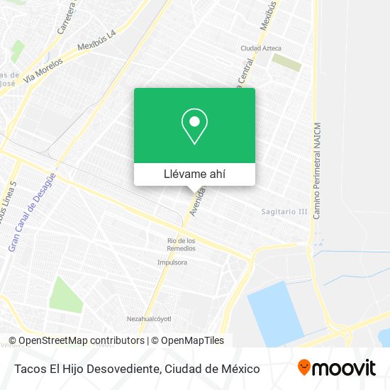 Mapa de Tacos El Hijo Desovediente