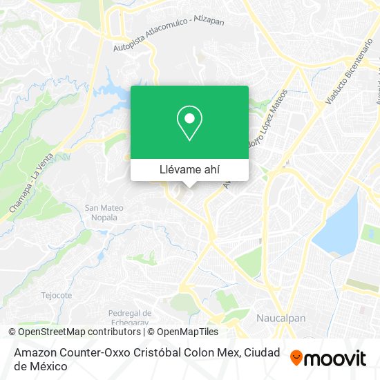 Mapa de Amazon Counter-Oxxo Cristóbal Colon Mex