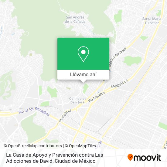 Mapa de La Casa de Apoyo y Prevención contra Las Adicciones de David