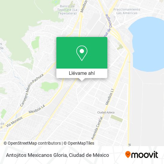 Mapa de Antojitos Mexicanos Gloria