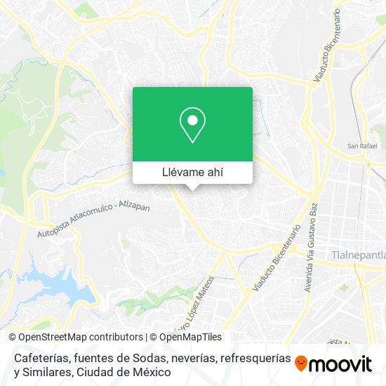 Mapa de Cafeterías, fuentes de Sodas, neverías, refresquerías y Similares