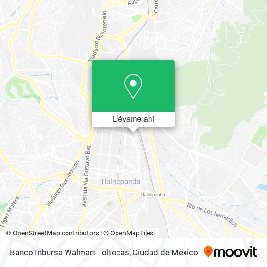 Mapa de Banco Inbursa Walmart Toltecas