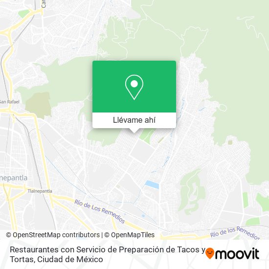 Mapa de Restaurantes con Servicio de Preparación de Tacos y Tortas