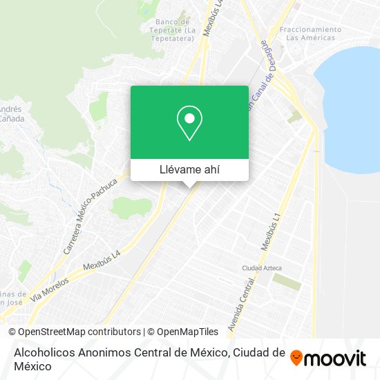 Mapa de Alcoholicos Anonimos Central de México