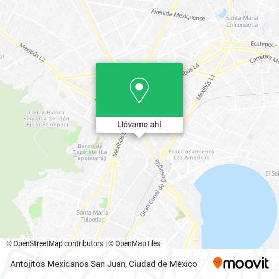 Mapa de Antojitos Mexicanos San Juan