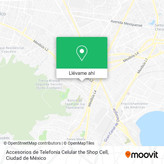 Mapa de Accesorios de Telefonía Celular the Shop Cell