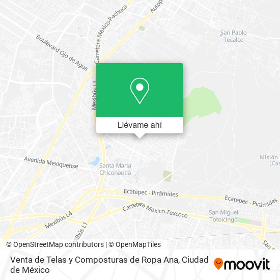 Mapa de Venta de Telas y Composturas de Ropa Ana