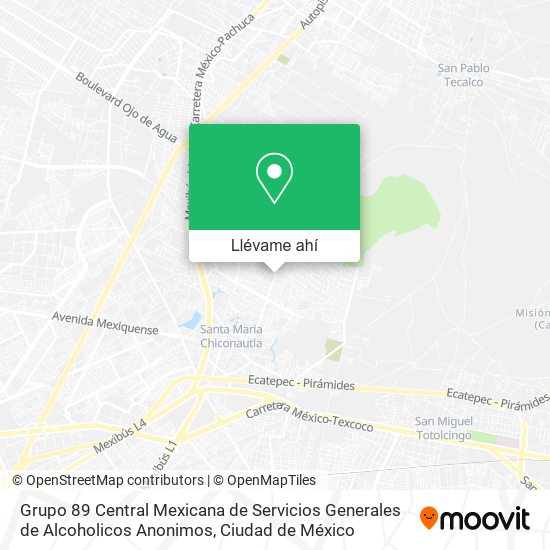Mapa de Grupo 89 Central Mexicana de Servicios Generales de Alcoholicos Anonimos