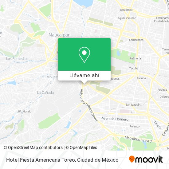 Mapa de Hotel Fiesta Americana Toreo