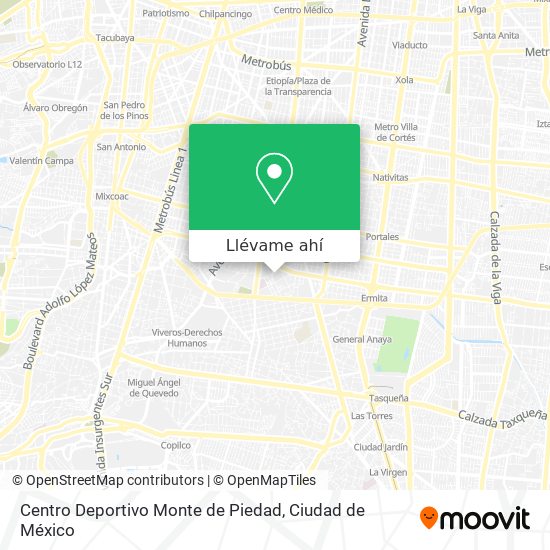 Cómo llegar a Centro Deportivo Monte de Piedad en Alvaro Obregón en Autobús  o Metro?