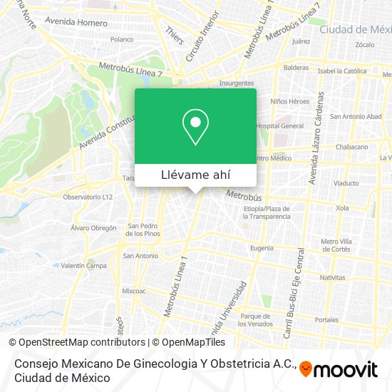 Mapa de Consejo Mexicano De Ginecologia Y Obstetricia A.C.