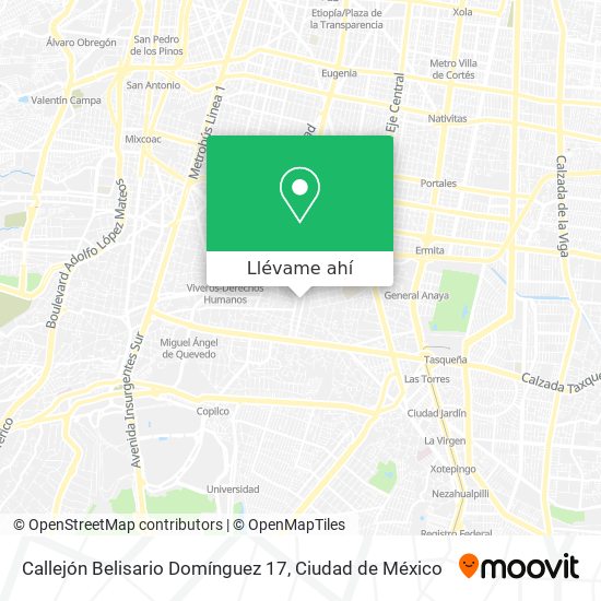 Mapa de Callejón Belisario Domínguez 17