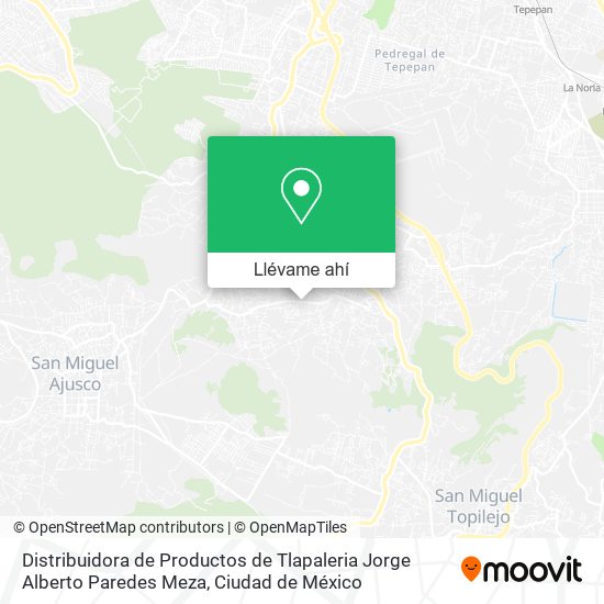 Mapa de Distribuidora de Productos de Tlapaleria Jorge Alberto Paredes Meza