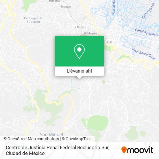 Mapa de Centro de Justicia Penal Federal Reclusorio Sur