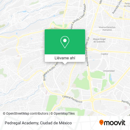 Mapa de Pedregal Academy