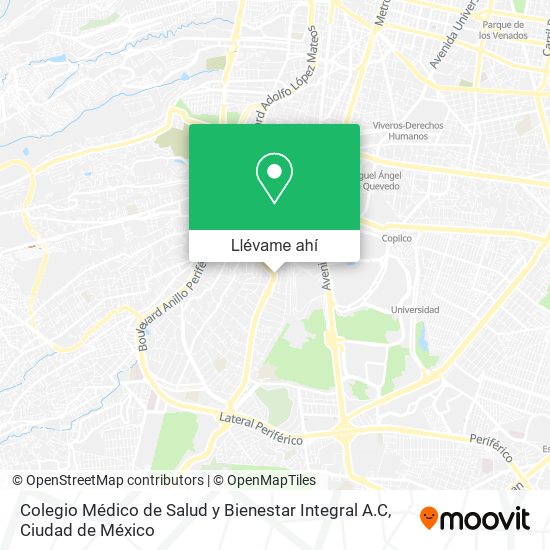 Mapa de Colegio Médico de Salud y Bienestar Integral A.C