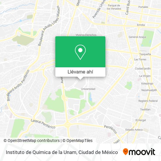 Mapa de Instituto de Química de la Unam