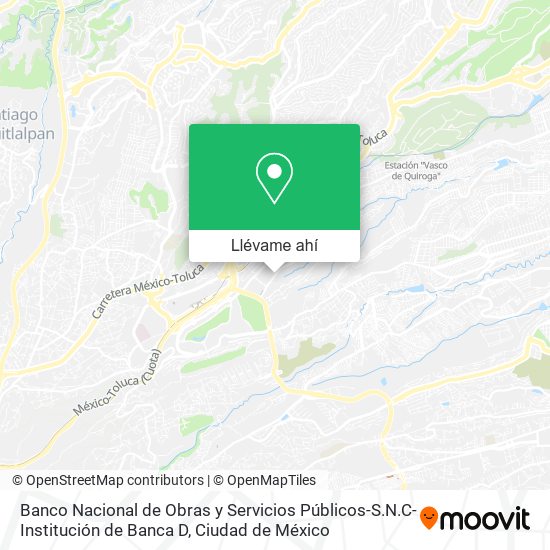 Mapa de Banco Nacional de Obras y Servicios Públicos-S.N.C-Institución de Banca D