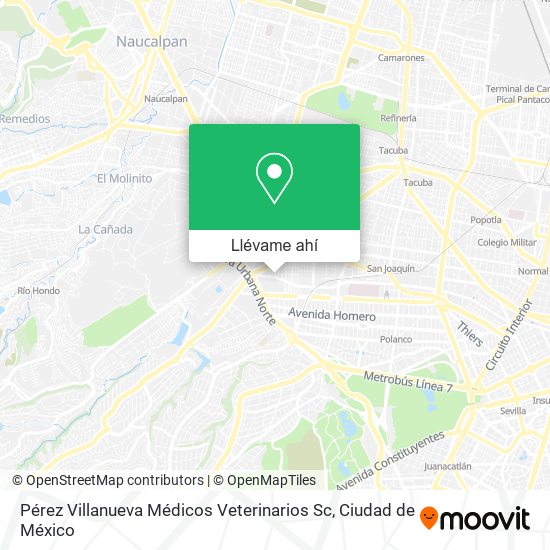 Mapa de Pérez Villanueva Médicos Veterinarios Sc