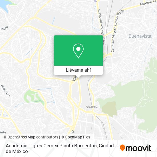 Mapa de Academia Tigres Cemex Planta Barrientos